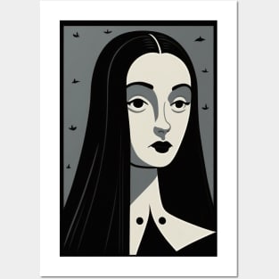 Goth Morticia Addams Posters and Art